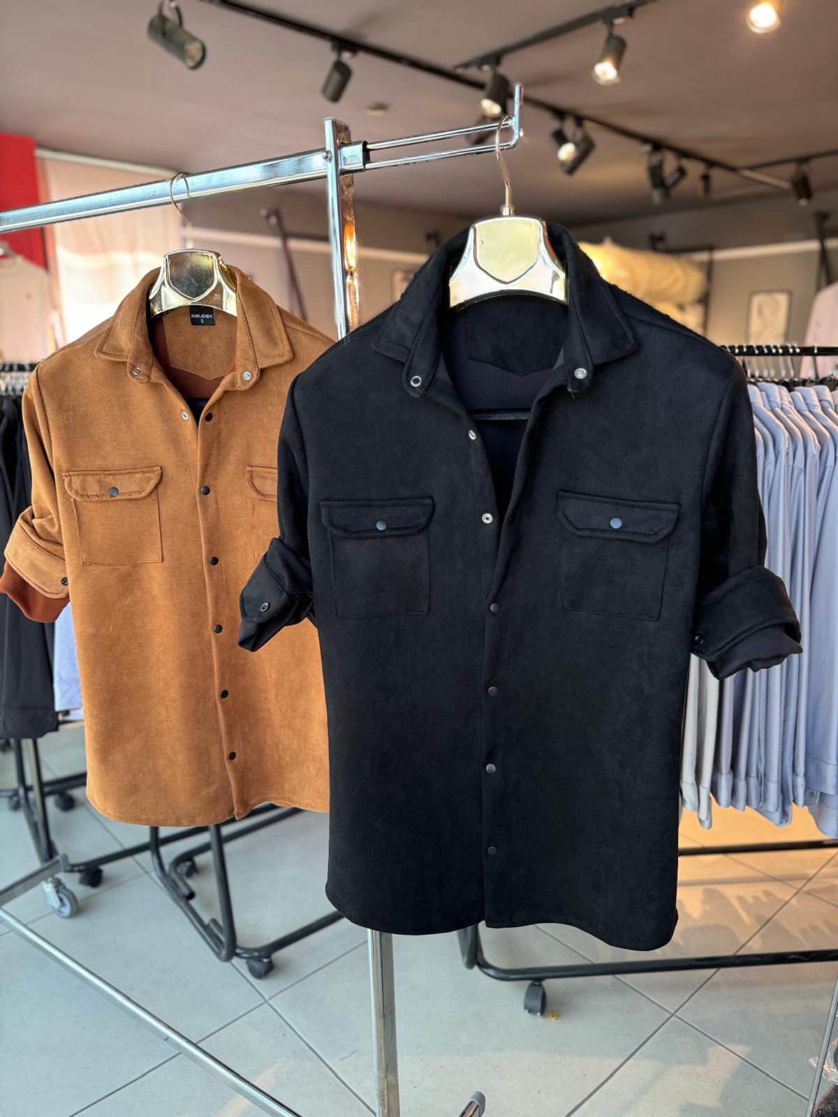 8d30d360-035e-4d12-a683-eaa633db4d4a.jpeg Süet Çıtçıtlı Gömlek - Görsel 1