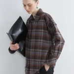 Kahverengi Ekose Kadın Gömlek