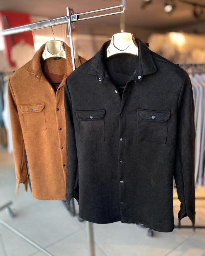 Süet Çıtçıtlı Gömlek - Görsel 4